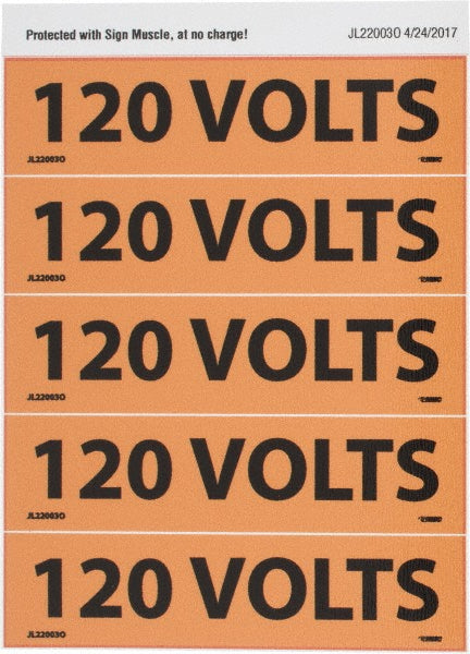120 Volts Label - AccuformNMC JL22003O