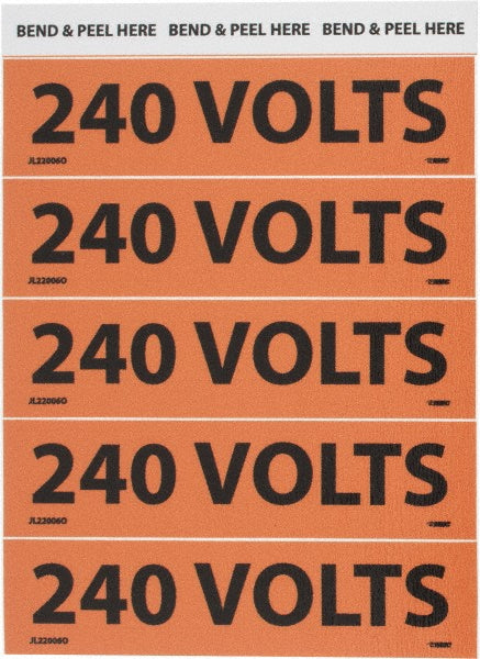 240 Volts Label - AccuformNMC JL22006O