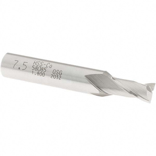 0.2953" 2-Flute Cobalt Square End Mill - OSG 5808500