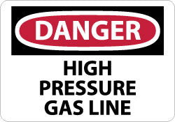 Danger - High Pressure Gas Line Sign - AccuformNMC D287AB