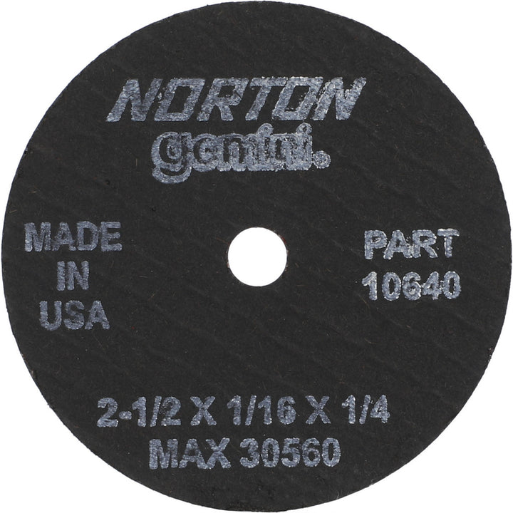 2-1/2 x 1/16" Aluminum Oxide Grinding & Cutoff Wheel - Norton 66243510640