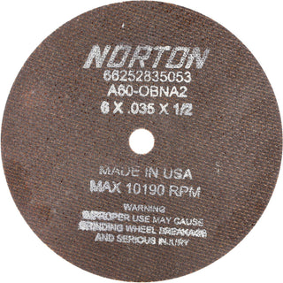 6" 60-Grit Aluminum Oxide Grinding & Cutoff Wheel - Norton 66252835053