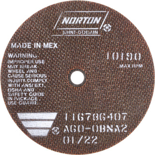 6" 60-Grit Aluminum Oxide Grinding & Cutoff Wheel - Norton 66252835164