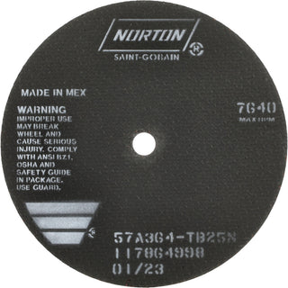 8 x 1/8" 36-Grit Aluminum Oxide Grinding & Cutoff Wheel - Norton 66253022712
