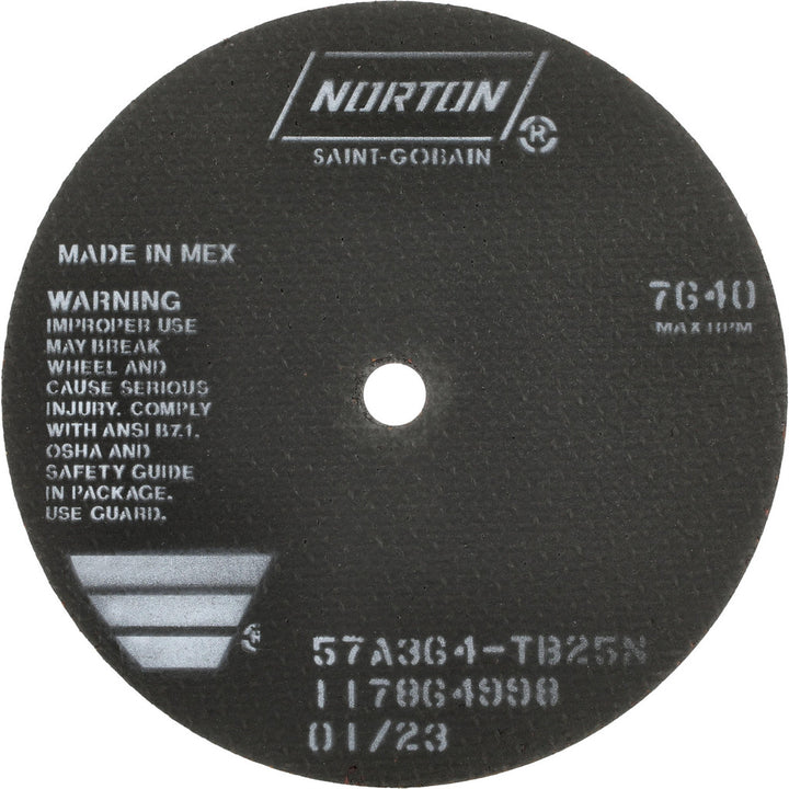 8 x 1/8" 36-Grit Aluminum Oxide Grinding & Cutoff Wheel - Norton 66253022712