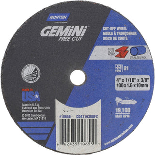4 x 1/16" Aluminum Oxide Grinding & Cutoff Wheel - Norton 66243510655