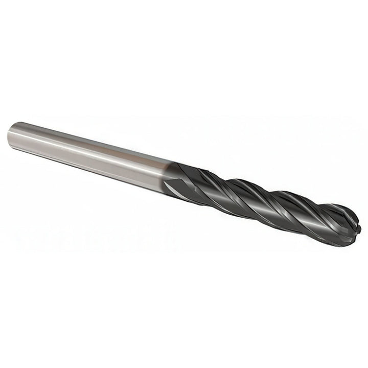 1/4" 4-Flute Solid Carbide Ball End Mill, TiAlN - Iscar 5620367