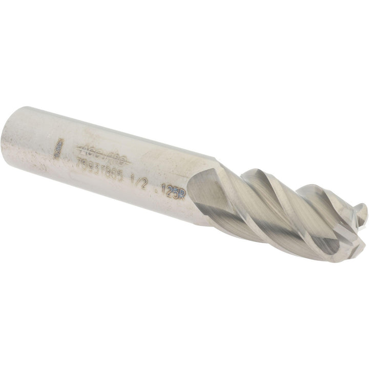 1/2" 4-Flute Solid Carbide Corner Radius End Mill - Accupro 12182588
