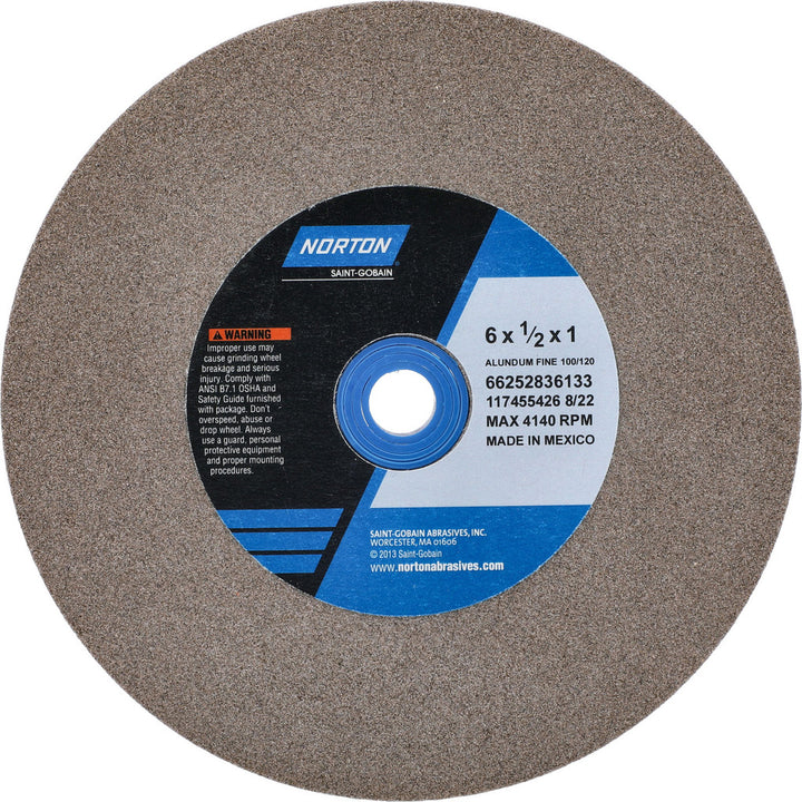 6 x 1/2" 100; 120-Grit Aluminum Oxide Grinding & Cutoff Wheel - Norton 66252836133