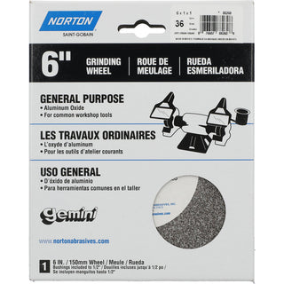 6 x 1" 36; 46-Grit Aluminum Oxide Grinding & Cutoff Wheel - Norton 07660788260