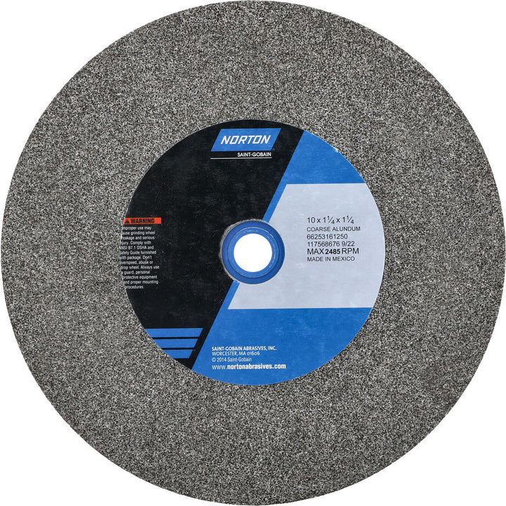 10 x 1-1/4" 36; 46-Grit Aluminum Oxide Grinding & Cutoff Wheel - Norton 66253161250