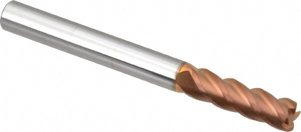 1/4" 4-Flute Solid Carbide Corner Radius End Mill, TiCN - ProMax 129-41612