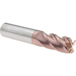 3/4" 4-Flute Solid Carbide Corner Radius End Mill, TiCN - ProMax 129-24812