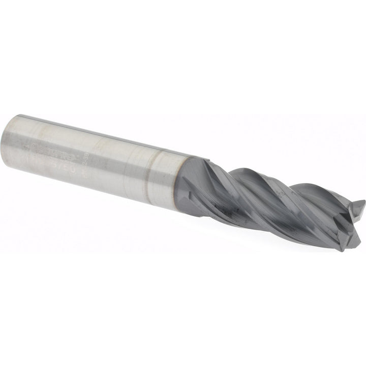 3/8" 4-Flute Solid Carbide Corner Radius End Mill, AlTiN - Accupro 95168365