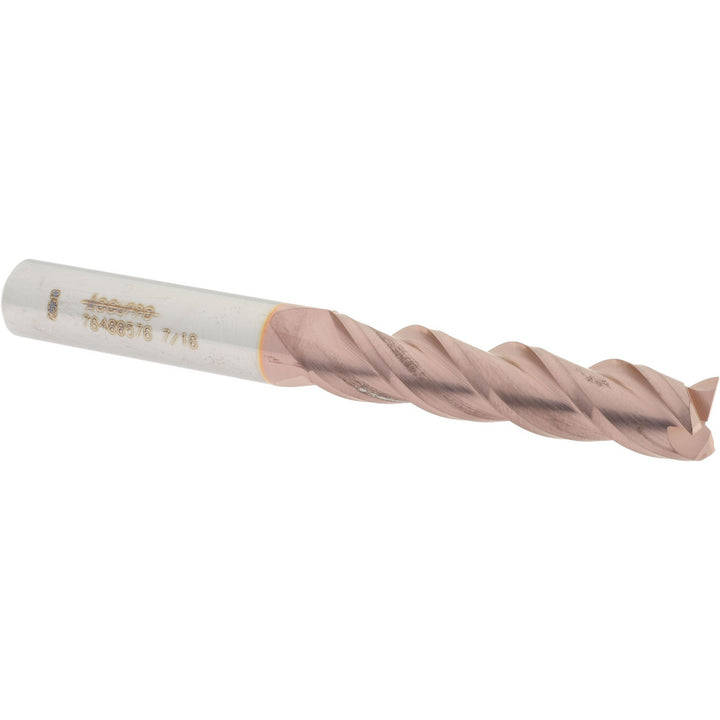 7/16" 3-Flute Solid Carbide Square End Mill, TiCN - Accupro 12182221