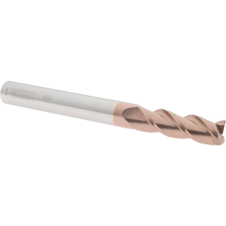 5/8" 3-Flute Solid Carbide Square End Mill, TiCN - Accupro 12182296