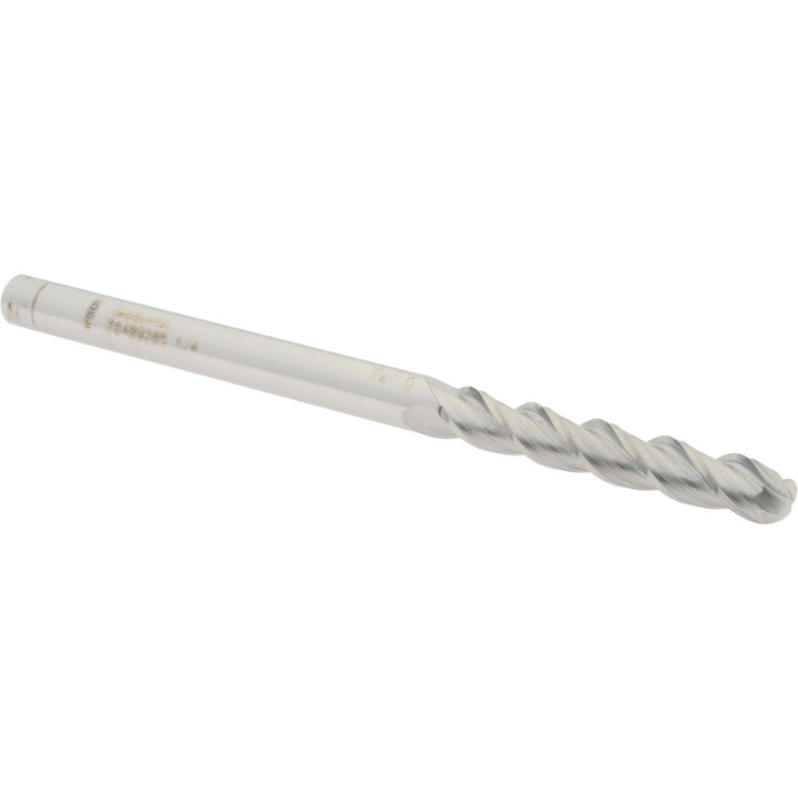 1/4" 3-Flute Solid Carbide Ball End Mill - Accupro 12184466