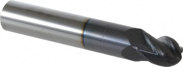 0.4331" 4-Flute Solid Carbide Ball End Mill, AlTiN - Accupro 12184830