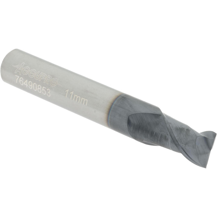 0.4331" 2-Flute Solid Carbide Square End Mill, AlTiN - Accupro 12181681
