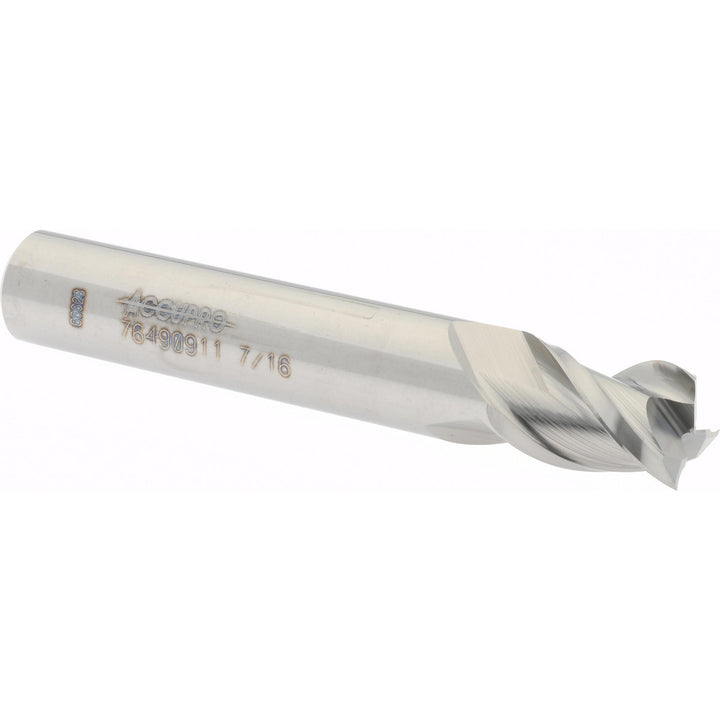 7/16" 3-Flute Solid Carbide Square End Mill - Accupro 12176619