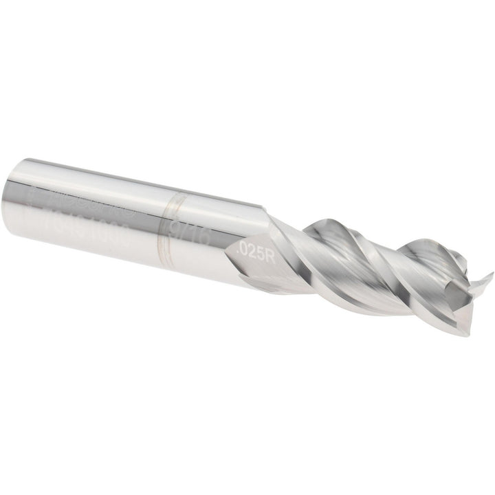 9/16" 3-Flute Solid Carbide Corner Radius End Mill - Accupro 12176614