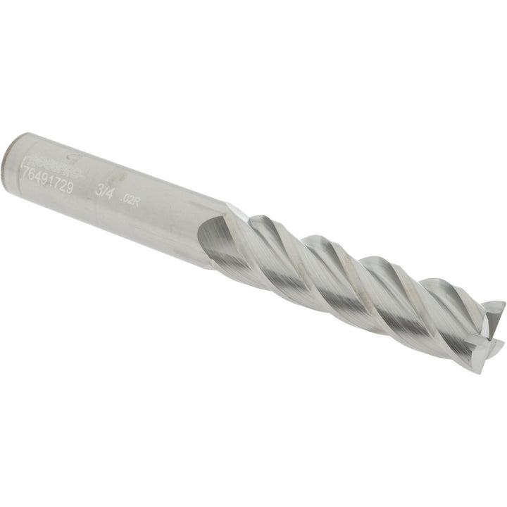 3/4" 4-Flute Solid Carbide Corner Radius End Mill - Accupro 12183367