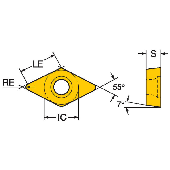 DCMX 11 T3 04-WF 1525 Carbide Insert, Grade 1525, TiCN - Sandvik Coromant 5730640