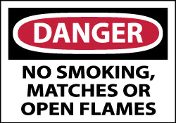 Danger - No Smoking, Matches or Open Flames Label - AccuformNMC D217AP