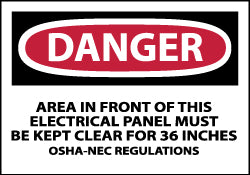 Danger - Area in Front of This Electrical Panel Must Be Kept Label - AccuformNMC D225AP