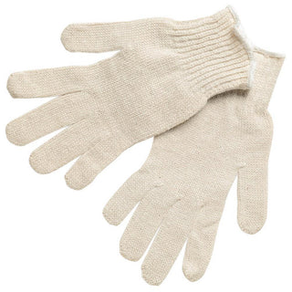 Large Natural; White Cotton; Polyester General Purpose Gloves - MCR Safety 9638L