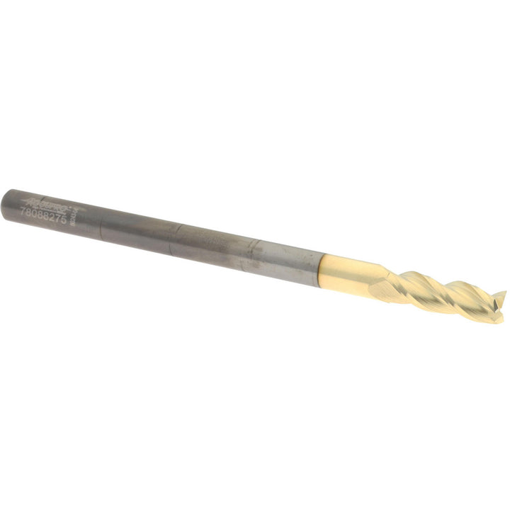 1/4" 3-Flute Solid Carbide Square End Mill, ZrN - Accupro 2500461
