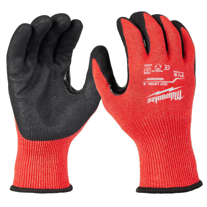 Small Black; Red Synthetic Leather Cut-Resistant Gloves - Milwaukee Tool 48-73-8630E