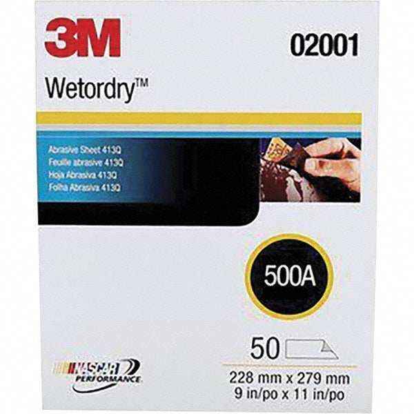 500-Grit Silicon Carbide Sanding Sheets & Block - 3M 7000118291