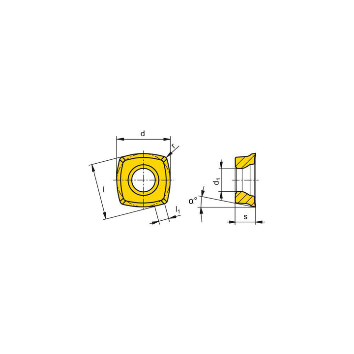 XOLX 120410ER-F40 CTPM245 Solid Carbide Insert, Grade CTPM245, TiAl - Ceratizit 51022460
