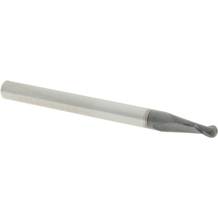 0.0800" 2-Flute Solid Carbide Ball End Mill, AlTiN - Accupro 14797416