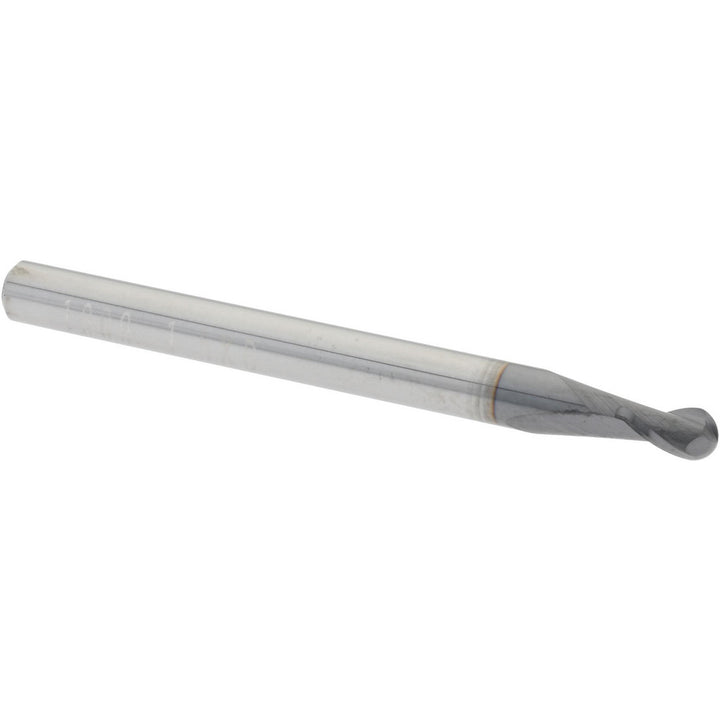 0.1000" 2-Flute Solid Carbide Ball End Mill, AlTiN - Accupro 14797420