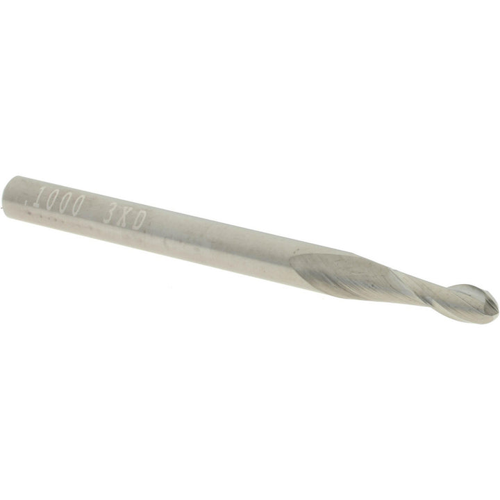 0.1000" 2-Flute Solid Carbide Ball End Mill - Accupro 12463820