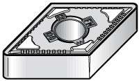D - Diamond (Rhombic) 55-Deg 3/8" IC Cermet Insert, Grade KT315, TiN - Kennametal 1610089