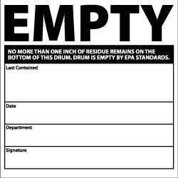 Empty No More than One Inch of Residue Remains on the Bottom Label - AccuformNMC HW35ALV