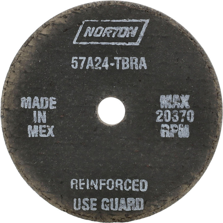 3 x 1/4" 24-Grit Aluminum Oxide Grinding & Cutoff Wheel - Norton 66243528831