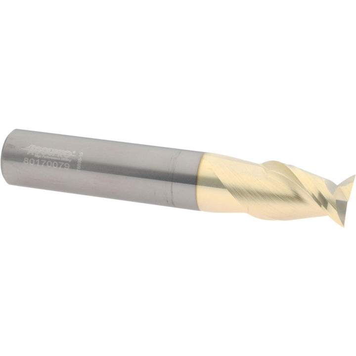 1/2" 2-Flute Solid Carbide Square End Mill, ZrN - Accupro 313293