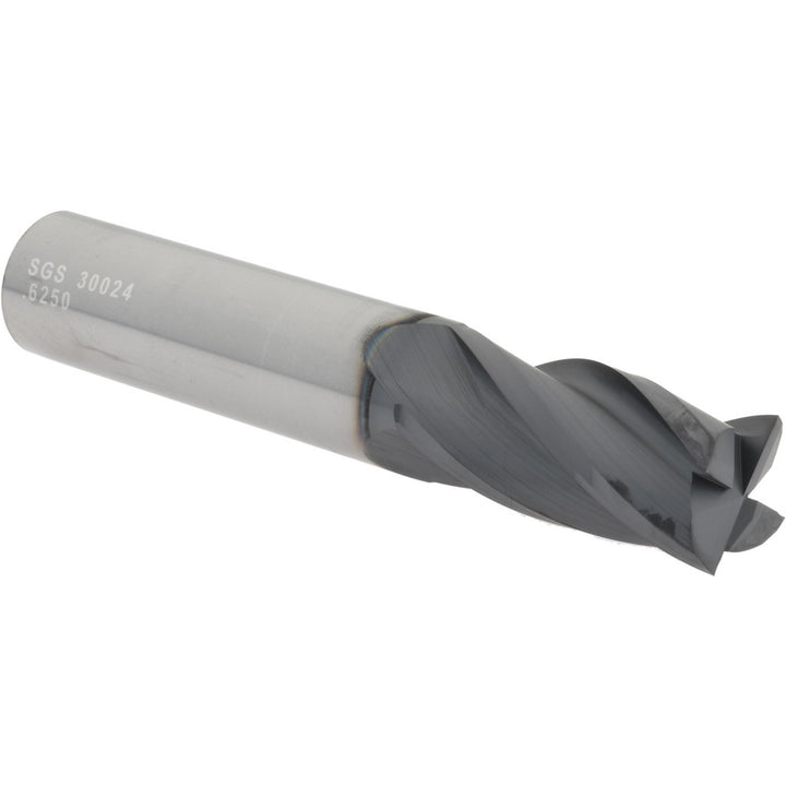 5/8" 4-Flute Solid Carbide Square End Mill, AlTiN - SGS 30024