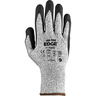 Medium Gray; Black INTERCEPT Technology Yarn; HPPE Blend; Fiberglass; Nylon; Polyester; Spandex Abrasion Resistant; Cut & Puncture-Resistant Gloves - Ansell 48706080