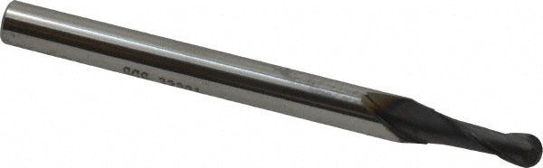 3/16" 2-Flute Solid Carbide Ball End Mill, AlTiN - SGS 32201