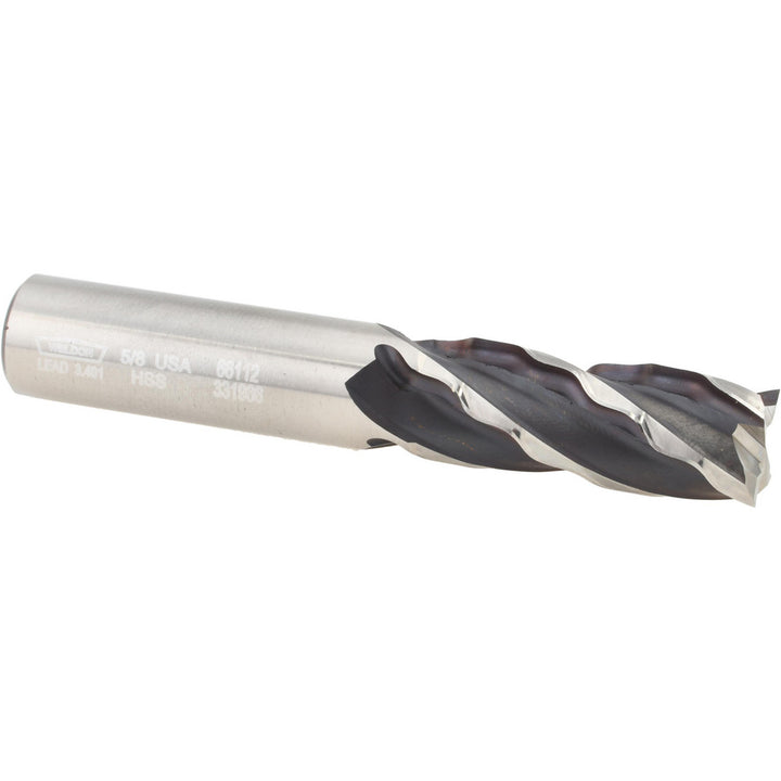 0.6250" 4-Flute High Speed Steel Square End Mill - Weldon 66112-00-W