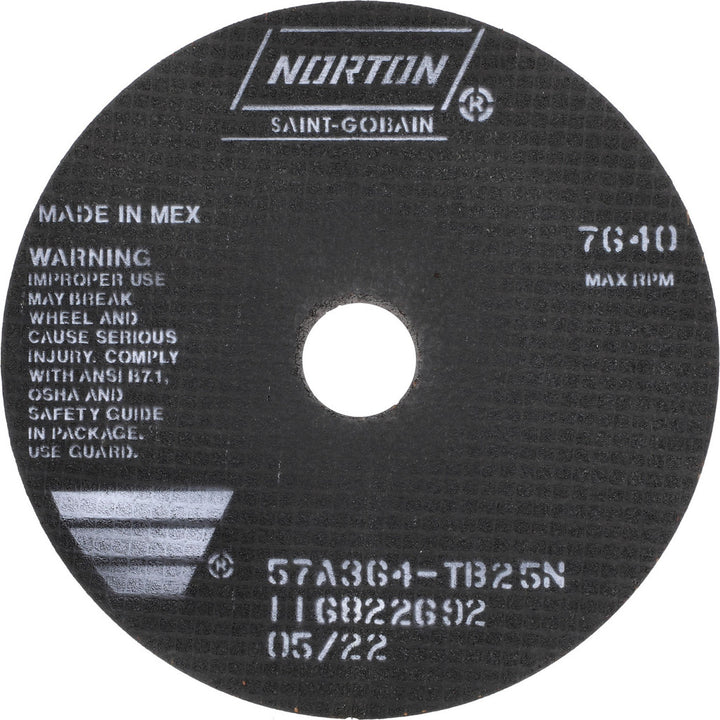 8 x 1/16" 36-Grit Aluminum Oxide Grinding & Cutoff Wheel - Norton 66253022705