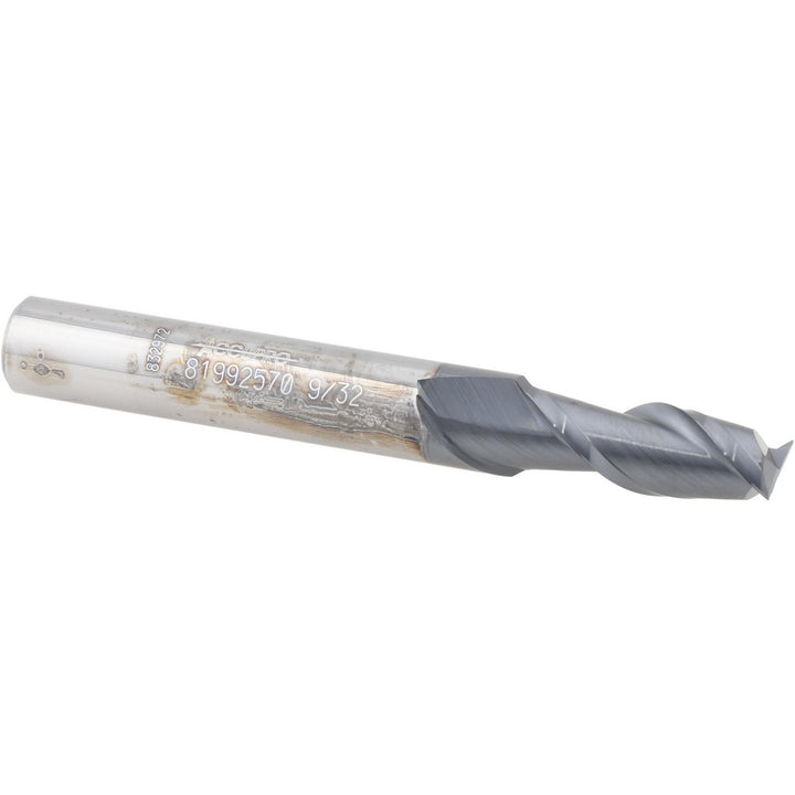 9/32" 2-Flute Solid Carbide Square End Mill, AlTiN - Accupro 12181361