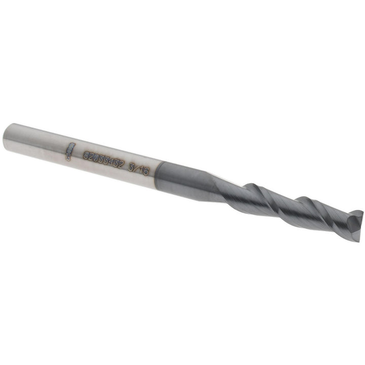 3/16" 2-Flute Solid Carbide Square End Mill, AlTiN - Accupro 12181718