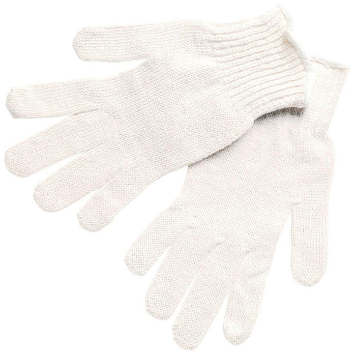 Large Natural; White Cotton; Polyester General Purpose Gloves - MCR Safety 9500L