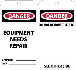 DO NOT REMOVE THIS TAG SEE OTHER SIDE (Side 2); EQUIPMENT NE Tag - AccuformNMC RPT106